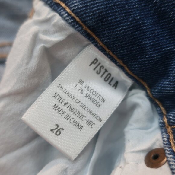 Womens Pistola Blue Nico High-Rise Sporty Side Leg Stripe Denim Jean 26 - Picture 13 of 13